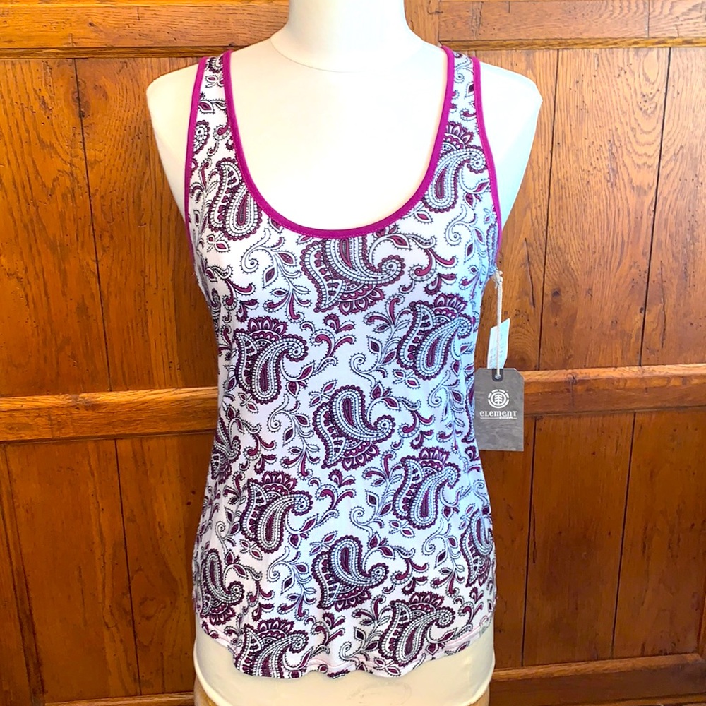 ⭐️NEW⭐️Racerback TANK by ELEMENT EDEN💜Pretty Paisley & Swirl Design Print